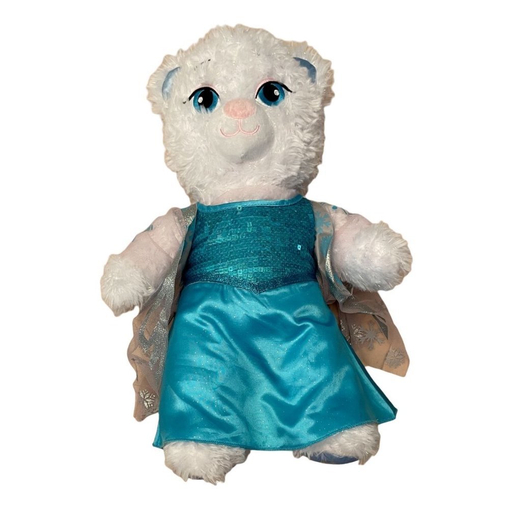 Build A Bear Disney Frozen II Elsa Plush Stuffed BAB White & Sparkle Fur 17"